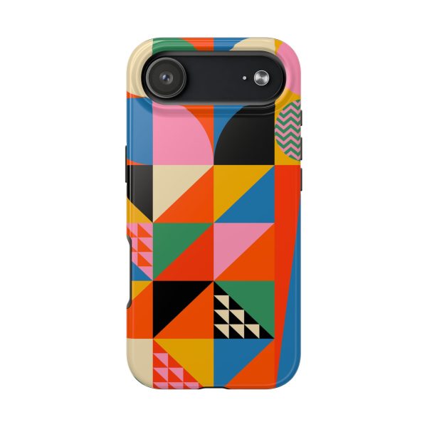 18198821307620046912_4096.jpeg Colorful Geometric Tough iPhone Case — Retro Abstract Pattern